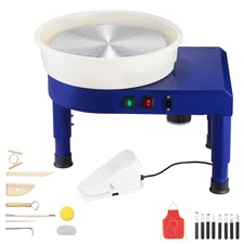 Pottery Wheel 14 in Ceramic Wheel Machine 60-300 RPM Speed Adjustable Blue