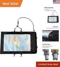Map Case, Waterproof Military Hiking Map Pouch Holder with Clear Window Lan...