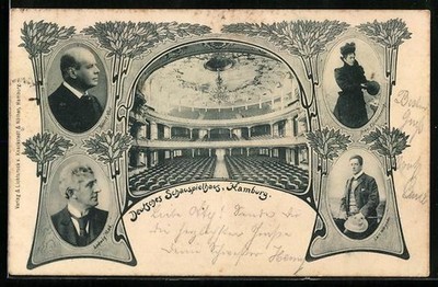 AK Schauspieler Ludwig Max, Carl Wagner, Robert Nhil und Frau Ellmenreich, ange 