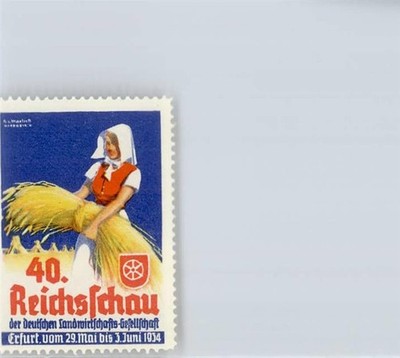 50866953 - 5000 Erfurt Vignette, 40. Reichsschau der Deutschen