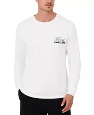 Lacoste Men's Large Croc Thermal Waffle Sleep Shirt White-Small
