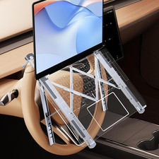 Foldable Car Laptop Holder, Adjustable Car Laptop Mount for Steering Wheel Tray