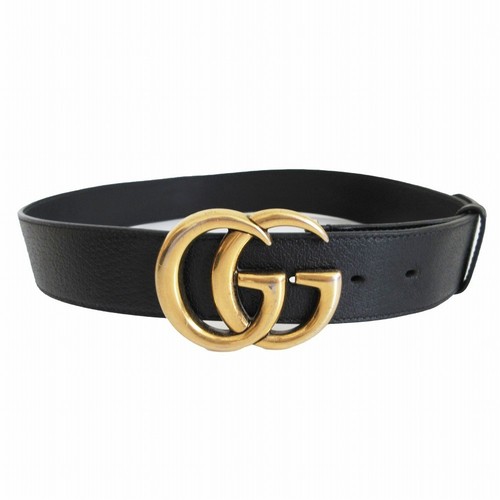 Gucci Belt Authentic Double G Black Leather Size 85 34 From Japan Fashion