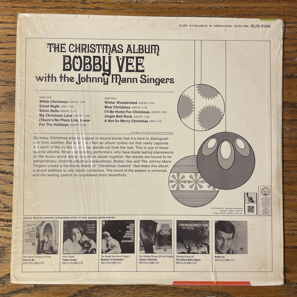 Bobby Vee / Johnny Mann Singers / The Christmas Album LP Sunset + Shrink VG - Image 4 of 4