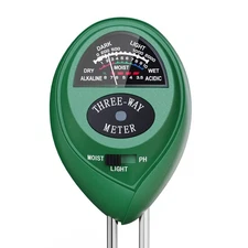 Plant Moisture Meter, 3 in 1 Soil Light pH Tester, Dr.meter Green 