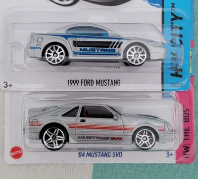 HOT WHEELS MUSTANG SET OF TWO VARIATIONS ' 84 MUSTANG SVO AND ' 99 FORD MUSTANG