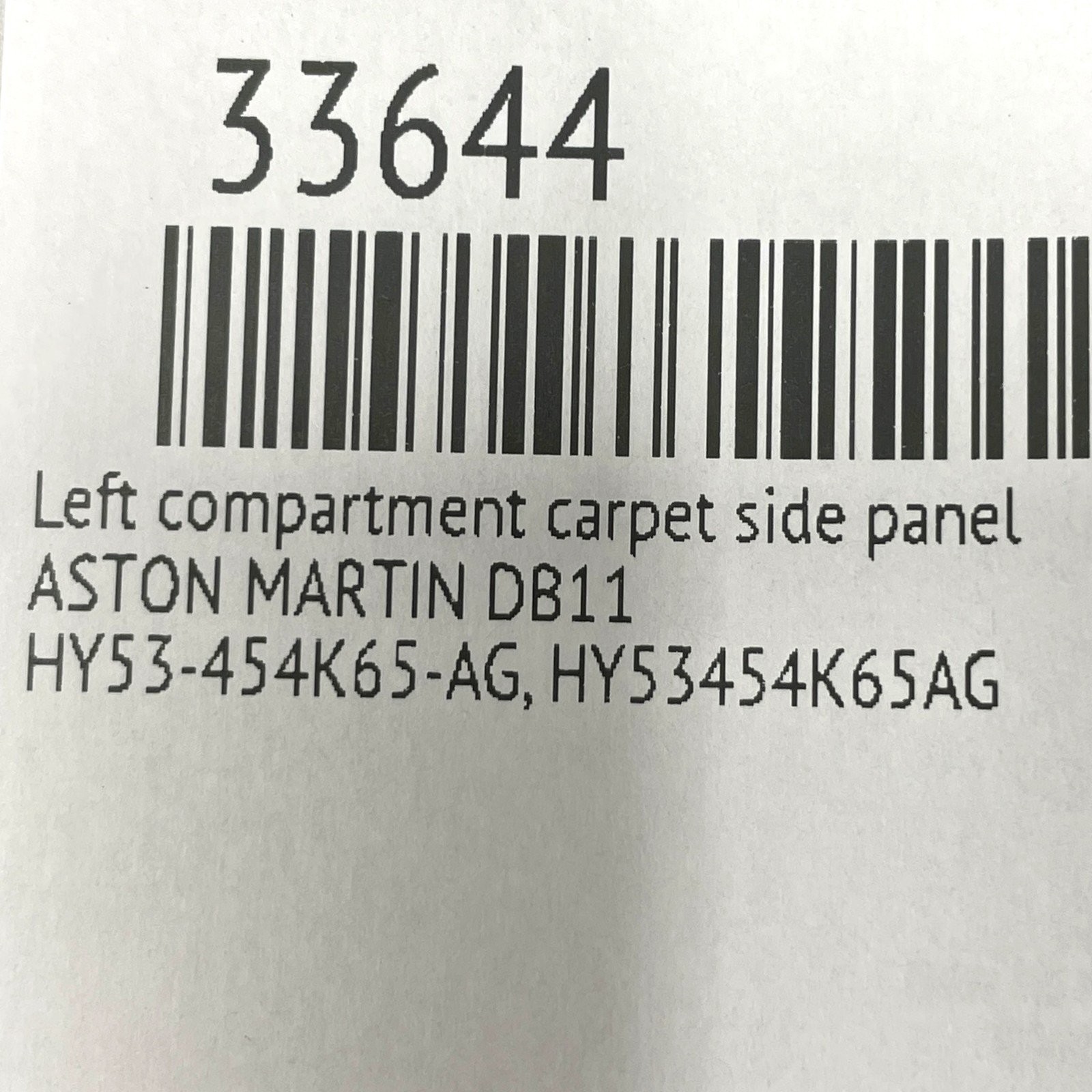 Aston Martin DB11 2017-2024 Rear Left Luggage compartment side panels Set