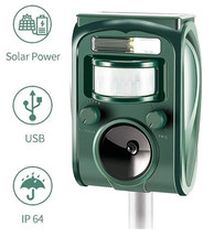 Battery Ultrasonic Garden Deterrent Repeller Animal Bird Cat Scarer Pest Fox Dog