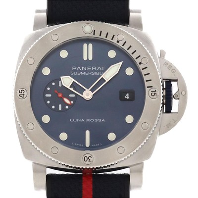 Panerai Submersible Guaranta Quattro Luna Rossa PAM01391 SS Automatik Uhr