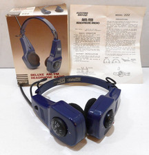 ELECTRO BRAND 222 Deluxe AM/FM Headphone Radio Foldable w/box Tested Works