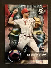 2023 Bowman Platinum - Spencer Steer #76 Ice Foil (RC) Cincinnati Reds