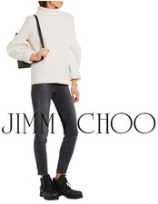 NIB JIMMY CHOO 37.5 Ditto Black Fur Lined Ankle Boots 7