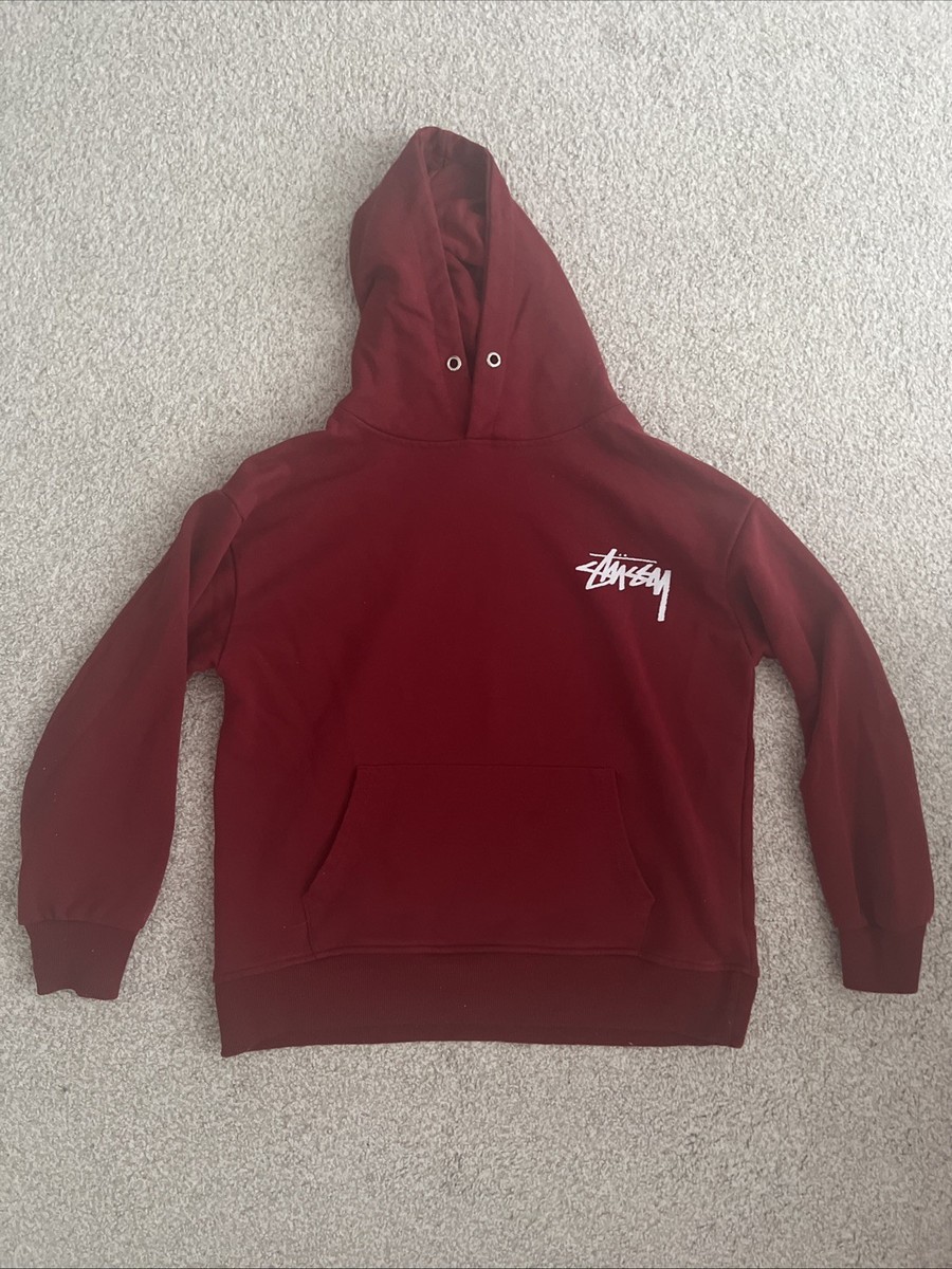 STUSSY Hoodie Dice Domino Faded Red Rare Men's Size Medium M | eBay