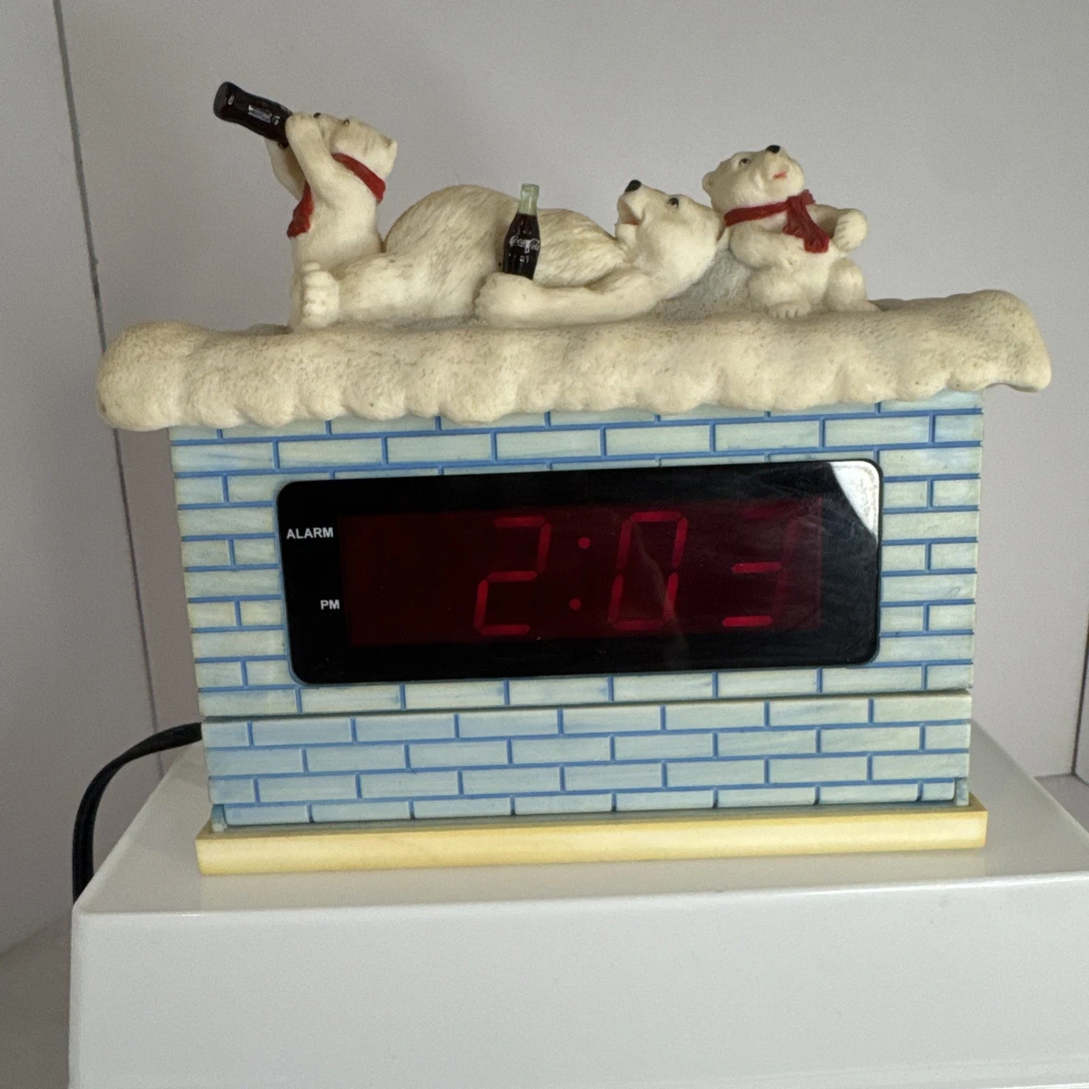 コカコーラ 置き時計 ポーラベアー　1990年代 Coca Cola Polar Bear Clock Indiana Collectible Coca Cola Clocks