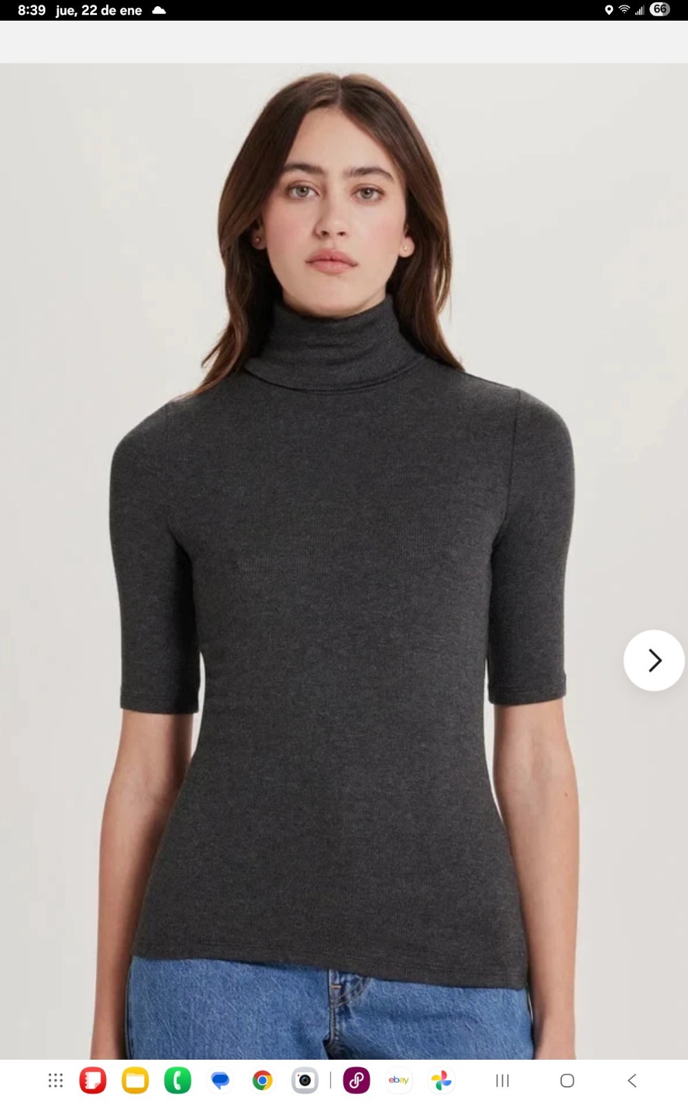 Theory Womens Turtleneck Top Sweater Leenda B Sz M Merino Wool Shortsleeve Black