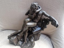 Heredities Cold Cast Bronze Lovers Sculpture – Signed MR 91 – Vintage Figurine