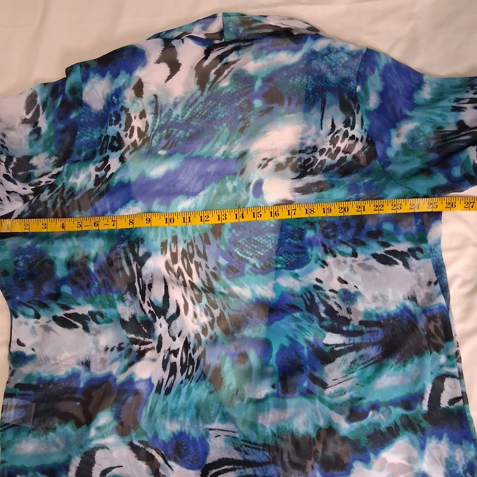 Kimono abierto manga larga estampado animal colorido marca Slinky talla 1X maximalista  Foto 3 de 4