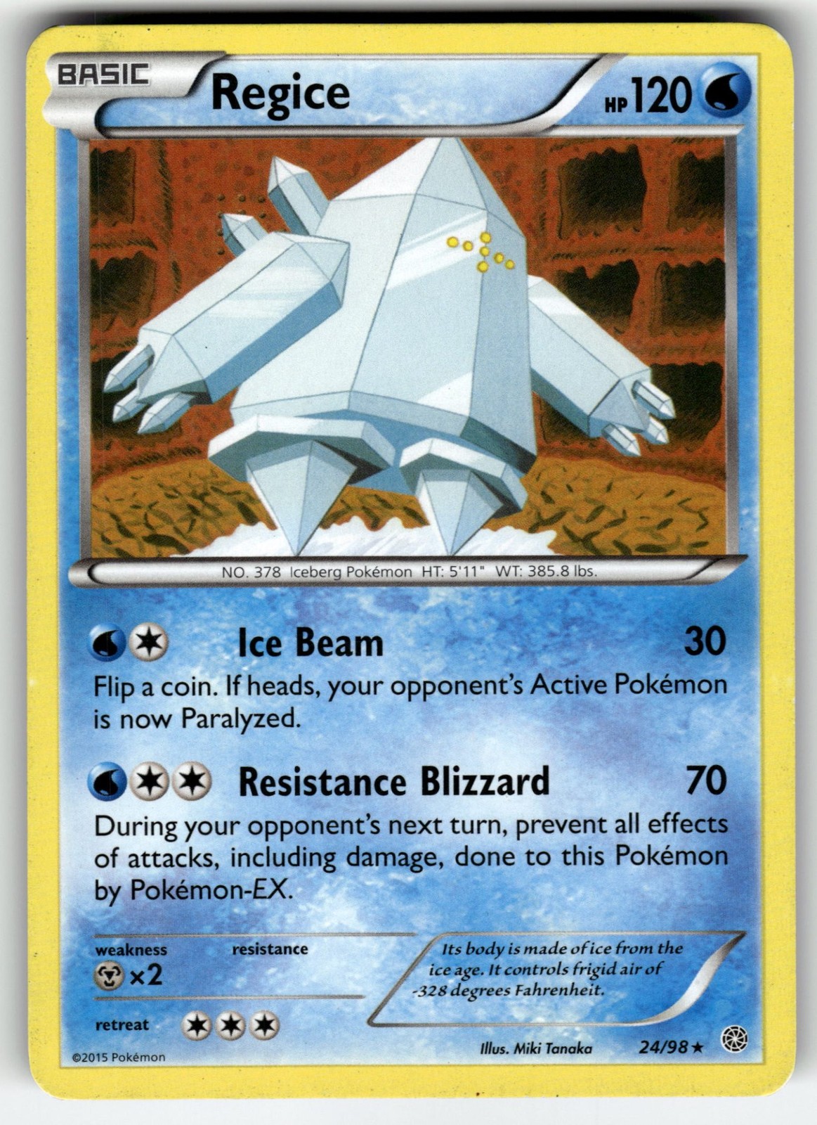 Regice 24/98 Rare XY - Ancient Origins Pokemon EN Moderately Played MP