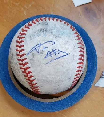 Autographed Baseball game used TALON HALEY Los Angeles Angels