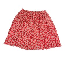 Vintage 90s CHAUS Floral A Line Midi Skirt Red Large Cottage Country Peasant