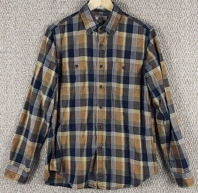 Wallace & Barnes J Crew Flannel Shirt Mens Medium Plaid Button Up Classic B5