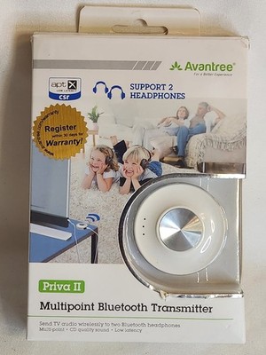  LOOK  Avantree Priva Multipoint Bluetooth Transmitter  Model BTTC-318 open box.