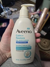 AVEENO Calm + Restore Gel Moisturizer Soothing Delicate Dry Sensitive Skin 12 oz