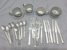 Vintage Mixed Lot 29 Pieces Aluminum Tea Set Play Dishes England  USA