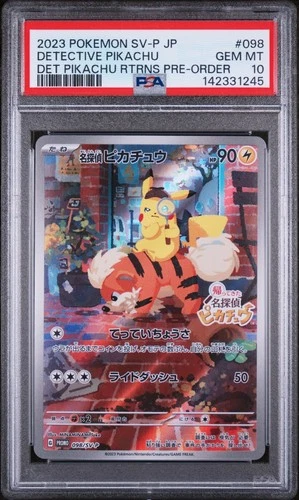 PSA 10 (New Cert) Detective Pikachu 098/SV-P Promo 2023 Pokemon Japanese