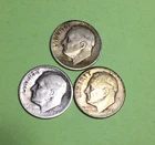 1947 P-D-S Roosevelt Head Dimes 90% Silver, VF+  (GL-18)