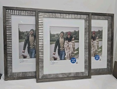3 Mainstays 11''x14'' Matted to 8''x10'' Rustic Farmhouse Decorative Wall Frames