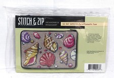 Stitch & Zip Needlepoint Purse/Cosmetic Case Kit - 'Shells' design SZ567