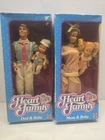 Vintage  1984 Heart Family Mom w/Baby & Dad w/Baby- Dolls by Mattel  Lot Of 2