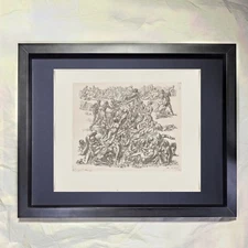 Reginald Marsh "Coney Island Beach #1" CUSTOM FRAMED Art