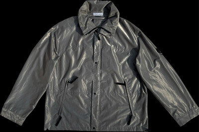 Stone Island Jacke Windbreaker | Grau | M | Kapuze | Logo | ART. 281541431A