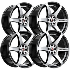 Set Of 4 Spec-1 Spt-32 18x8 5x4.55x120 34mm Blackmachined Wheels Rims
