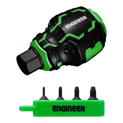 ENGINEER DZ-95 Stubby Drive & Screw Extractor Set for Hex Bolts, Compact 63.5mm