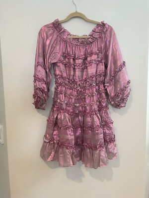 cynthia rowley pink silk dress Cynthia Rowley Sz 4 Shift Dress 100% Silk Hot Pink Sheath Lined Knee Lgth  Flaw