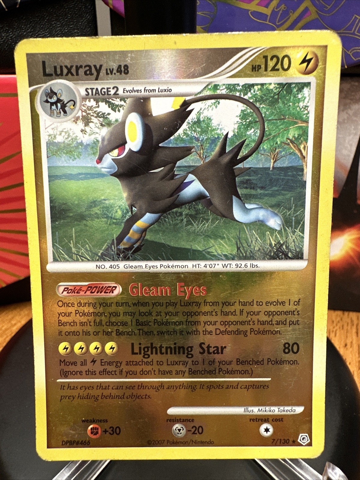 Luxray 7/130 Diamond & Pearl Reverse Holo Rare DP