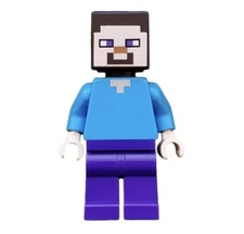 LEGO NEW Steve Minecraft Minifigure - Dark Purple Legs - Item No: min009