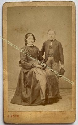 orig. CDV photo photograph around 1860 Ludwigsburg mother child G. Koch