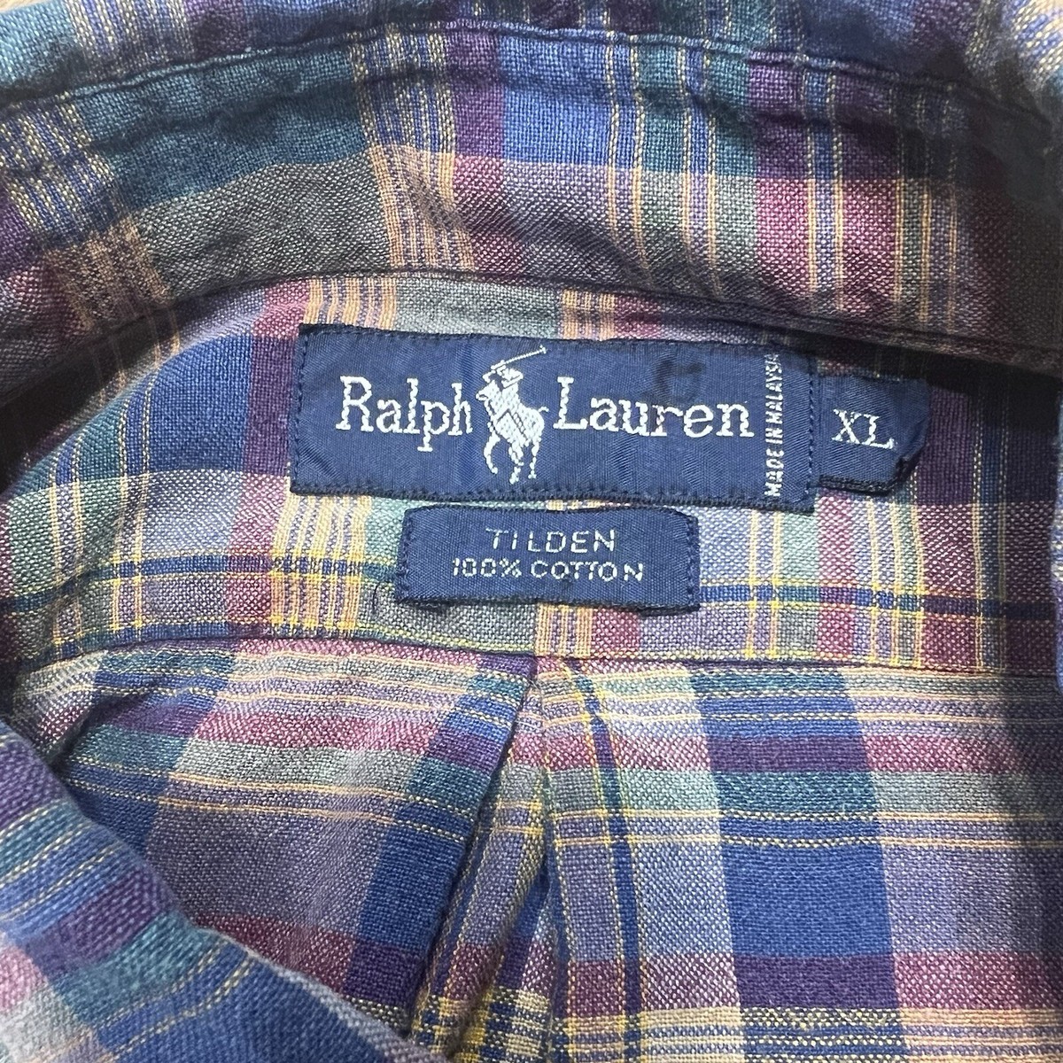 Polo Ralph Lauren Tilden Button Down XL Red Blue Plaid