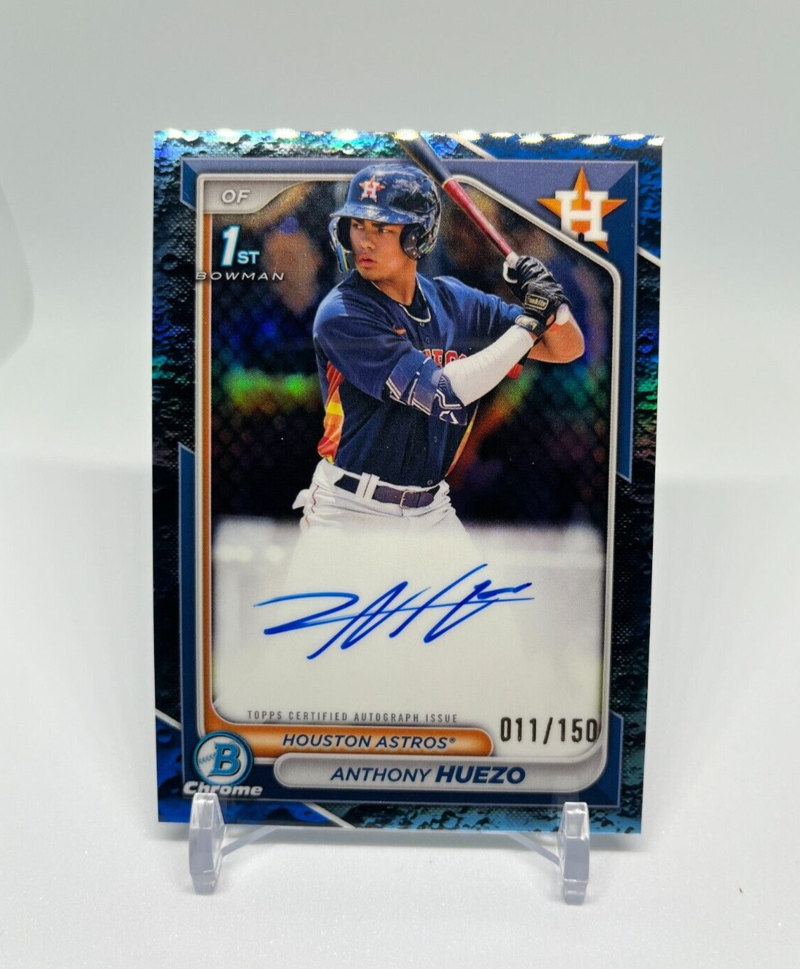 2024 Bowman Chrome Anthony Huezo BLUE LUNAR AUTO /150 #CPA-AHU - Houston Astros