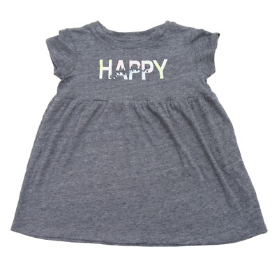 Grayson Mini Toddler Girl Size 2T 'Happy' Short Sleeve Dress Gray | eBay