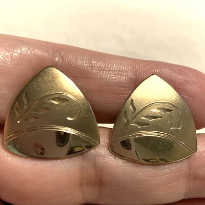 VTG JML Cuff links 12 KT GP Diamond Cut Mens Triangular