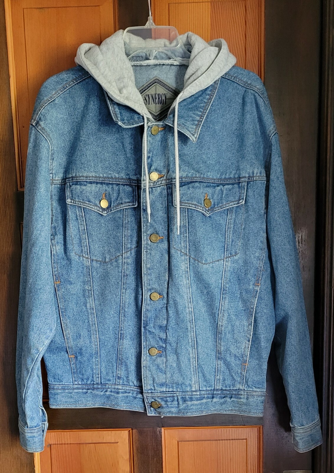 Synergy  Hooded Button Up Drawstring Jacket men's… - image 1