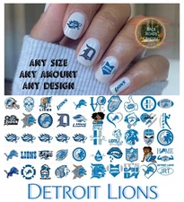 Detroit Lions Waterslide Nail Art decals set of 50 Instructions & Bonus