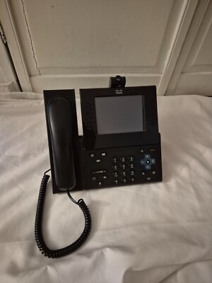 Cisco CP-9971-K9 VoIP IP Phone w Stand, Camera/ Handset - No power cord