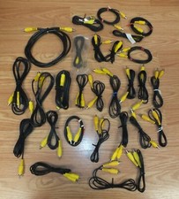 Mixed Lot of 28 Yellow Connector Male to Male Video Cables in Various Sizes 