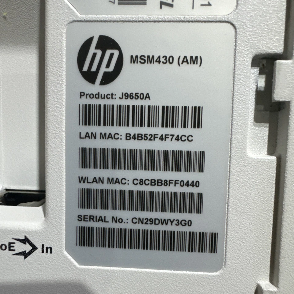 Punto de acceso de radio doble HP E-MSM430 AM J9650A MRLBB-1001 802.11N AP PoE 300Mbps Foto 2 de 3